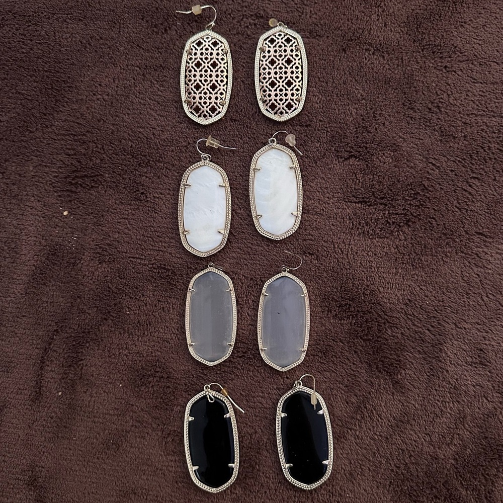 Kendra Scott Gold and White Earrings